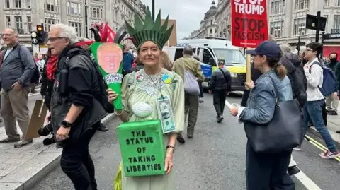Thousands Demonstrators Converge in Central London to Challenge Donald Trump's Second State Visit
